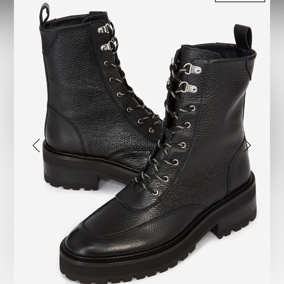 The Kooples Shoes - NWT The Kooples High Top Black Leather Biker Combat Boots In Ranger Style Size 8